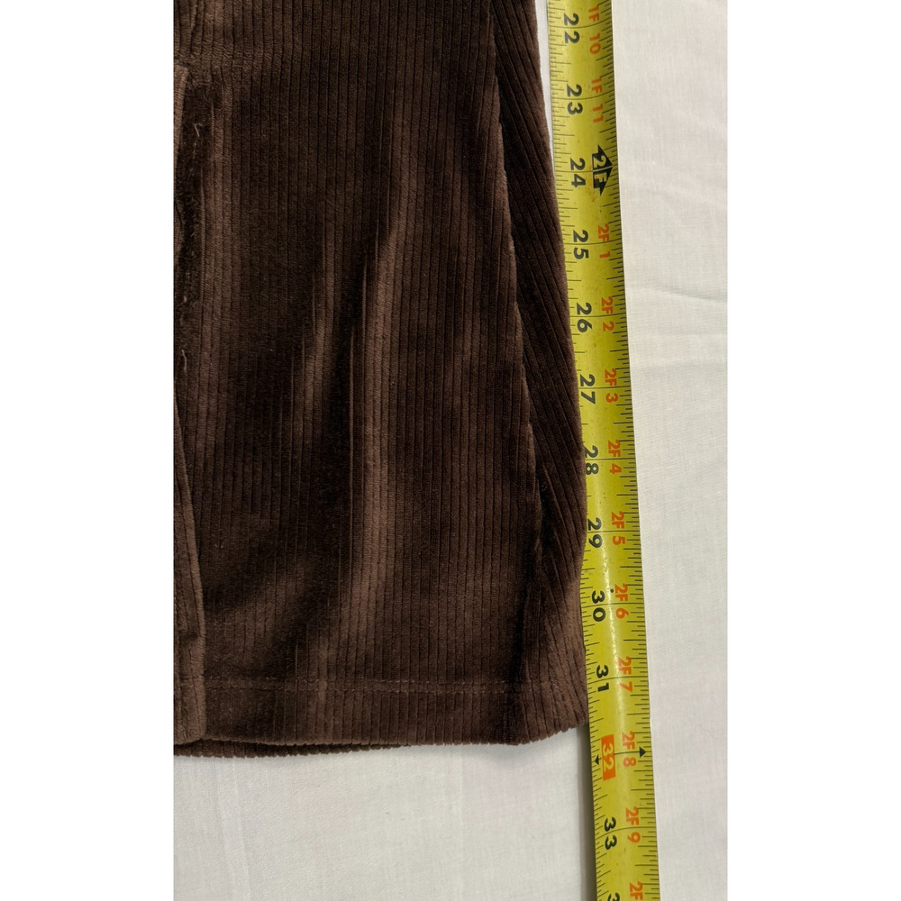 SO Goods For Life Pants Womens Jr M Brown Rib Velour High Rise Flare Split Hem - Picture 6 of 8